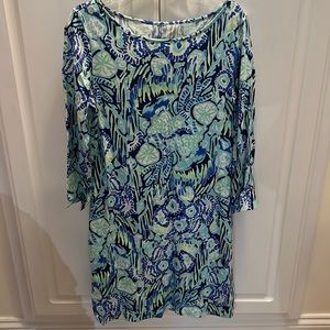EUC Lilly Pulitzer Pima Dress Indigo Melle Octupus